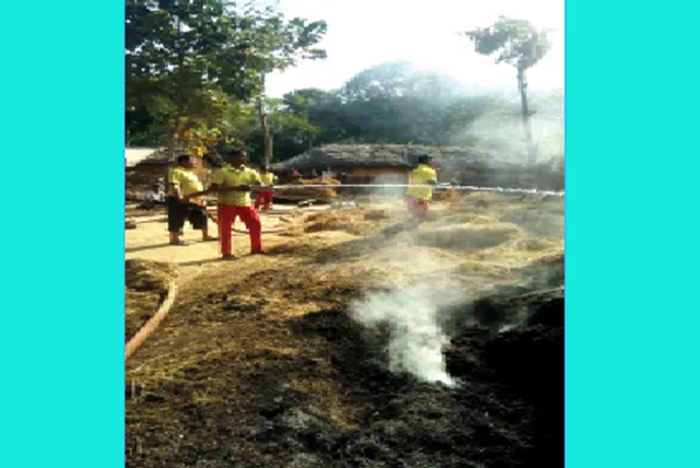 ଜଳିଗଲା ଧାନ ଗଦା