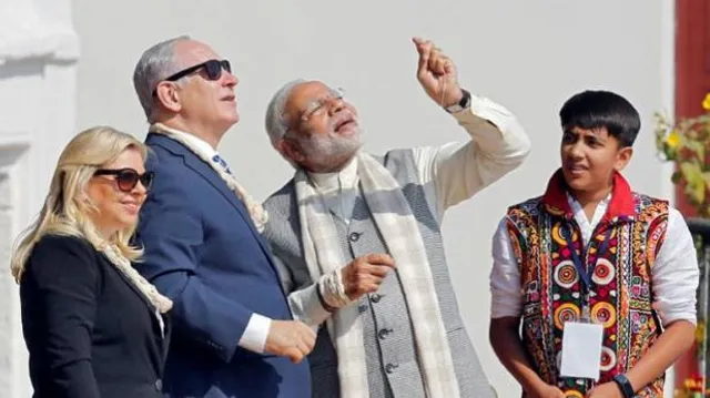 ନରେନ୍ଦ୍ର ମୋଦିଙ୍କ ସହ ଗୁଡ଼ି ଉଡ଼ାଇଲେ ଇସ୍ରାଏଲ୍‌ର ପ୍ରଧାନମନ୍ତ୍ରୀ ନେତନ୍ୟାହୁ