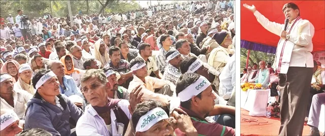 ଅଧିକାର ପାଇଁ ହଜାର ହଜାର ଚାଷୀ ଏକାଠି