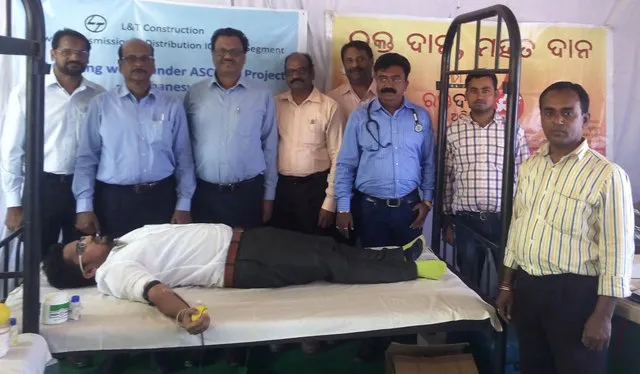 ଏଲ୍‌ ଆଣ୍ଡ ଟି କନ୍‌ଷ୍ଟ୍ରକ୍ସନ୍‌ ପକ୍ଷରୁ ରକ୍ତଦାନ ଶିବିର