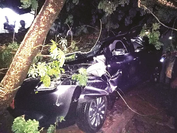 ପୁଣି କାଳବୈଶାଖୀ: ଘଣ୍ଟାଏରେ ସବୁ ଛାର୍‌ଖାର, କାର୍‌ ଉପରେ ଗଛ ପଡ଼ି ଜଣେ ମୃତ