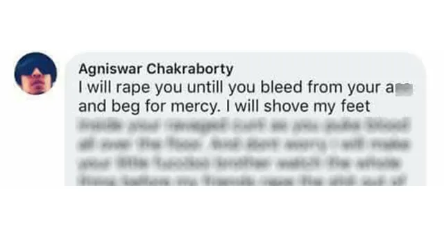 ଫେସ୍‌ବୁକ୍‌ କମେଣ୍ଟ୍‌ ବକ୍ସରେ ଖୋଲାଖୋଲି ଭାବେ ଯୁବତୀଙ୍କୁ ଦୁଷ୍କର୍ମ ଧମକ ଦେଇ ଫସିଗଲେ ଯୁବକ