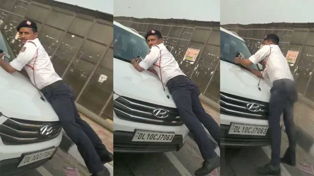 ଜରିମାନାରୁ ବର୍ତ୍ତିବା ପାଇଁ ଚାଳକ କନେଷ୍ଟବଳଙ୍କୁ ଦେଲେ ଧକ୍କା, ବନେଟ୍‌ ଉପରେ ପଡ଼ି ଘୋଷାଡି ହୋଇଗଲେ ୫୦୦ମିଟର