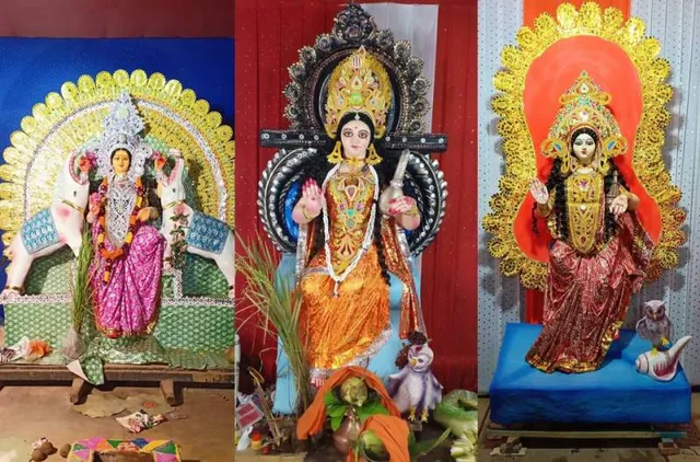 ବାଲେଶ୍ୱରରେ ମା’ ଗଜଲକ୍ଷ୍ମୀଙ୍କୁ ପୂଜାର୍ଚ୍ଚନା। (ଫଟୋ: ମନୋଜ)