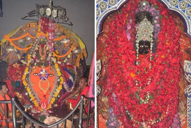 ମା’ ସମଲେଶ୍ୱରୀ ଓ ମା’ ପାଟଣେଶ୍ୱରୀଙ୍କ ରାଜରାଜେଶ୍ୱରୀ ବେଶ। (ଫଟୋ: ନରେଶ, ସମ୍ବଲପୁର)