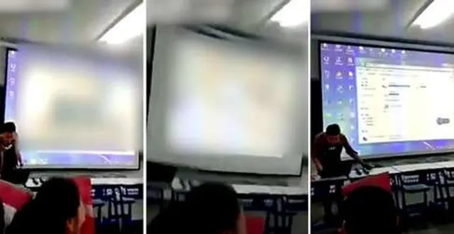 ପ୍ରୋଜେକ୍ଟରରେ ଲାପ୍‌ଟପ୍‌କୁ ସଂଯୋଗ କରି ବାହାରକୁ ଚାଲିଗଲେ ଶିକ୍ଷକ,ଫେରିବା ବେଳକୁ ନ ଦେଖିବା କଥା ଦେଖି ସାରିଥିଲେ ପିଲା