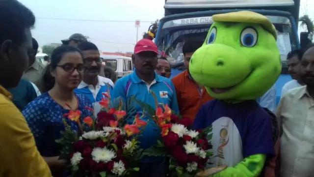 ବାରିପଦାରେ ‘ହକି ବିଶ୍ୱକପ୍‌’ର ମାସ୍କର୍ଟ ‘ଓଲି’କୁ ସ୍ୱାଗତ।