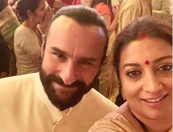 ସୈଫ୍‌ଙ୍କ ସହ ସେଲ୍‌ଫି ସେୟାର କରି ୨୩ବର୍ଷ ତଳର ପୁରୁଣା ରାଜ୍‌ ଖୋଲିଲେ କେନ୍ଦ୍ର ମନ୍ତ୍ରୀ ସ୍ମୃତି ଇରାନୀ