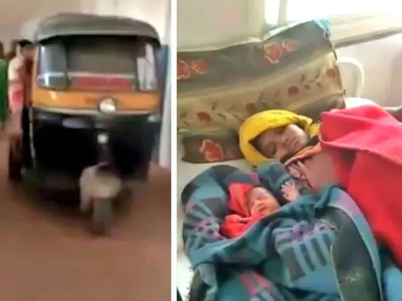 ଷ୍ଟ୍ରେଚର ନ ମିଳିବାରୁ ସ୍ତ୍ରୀ ଓ ପିଲାକୁ ବଞ୍ଚାଇବା ପାଇଁ ପ୍ରଥମ ମହଲାକୁ ଅଟୋ ନେଇଗଲେ ଯୁବକ, ଭାଇରାଲ ହେଉଛି ଭିଡିଓ