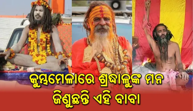 କୁମ୍ଭମେଳାରେ ବାବା : କିଏ ହାତଟେକି ରହିଛନ୍ତି ତ କିଏ ଏକ ଗୋଡରେ ଠିଆ ହୋଇଛନ୍ତି, ପୁଣି କାହା ଦେହରେ ଲଦା ହୋଇଛି ସୁନା ଓ ଋଦ୍ରାକ୍ଷ