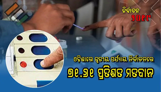 ରାଜ୍ୟରେ ତୃତୀୟ ପର୍ଯ୍ୟାୟରେ ୭୧.୬୧ ପ୍ରତିଶତ ମତଦାନ, କେନ୍ଦୁଝରରେ ସର୍ବାଧିକ ଓ ଭୁବନେଶ୍ବରରେ ସର୍ବନିମ୍ନ