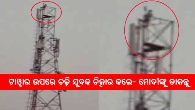 ମୋବାଇଲ୍ ଟାୱାର ଉପରେ ଚଢ଼ି ଯୁବକ ଚିତ୍କାର କଲେ- ମୋଦୀଙ୍କୁ ଡାକନ୍ତୁ.. ମୋଦୀଙ୍କୁ ଡାକନ୍ତୁ; ଜାଣନ୍ତୁ କାହିଁକି ଏପରି କରୁଥିଲେ ସେ