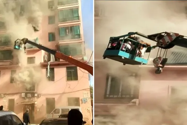 ଦୁଇ ପରିବାର ପାଇଁ ଦେବଦୂତ ସାଜିଲେ ୧୯ବର୍ଷୀୟ ଯୁବକ, କ୍ରେନ୍‌ ସାହାଯ୍ୟରେ ଜଳୁଥିବା ଘରୁ ୧୪ଜଣଙ୍କୁ ଉଦ୍ଧାର କଲେ