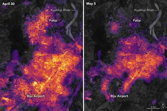 ଟ୍ଵିନ୍‌ସିଟିରେ ‘ଫନି’ ପ୍ରଳୟ ରଚିଲା ପରେ ନାସା ଜାରି କଲା ଫଟୋ, ପ୍ରଳୟ ପରେ ଟ୍ଵିନ୍‌ସିଟିରେ କେମିତି ରାଜୁତି କରୁଥିଲା ଅନ୍ଧକାର