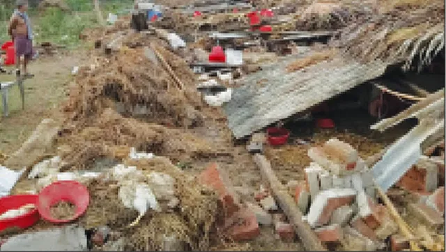 କାଳବୈଶାଖୀ ପ୍ରକୋପ:ଉଜୁଡ଼ିଲା କୁକୁଡ଼ା ଫାର୍ମ, କଦଳୀ ବଗିଚା