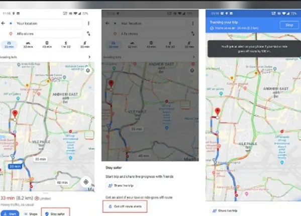 ମହିଳାମାନଙ୍କ ସୁରକ୍ଷାକୁ ଆଖି ଆଗରେ ରଖି ଗୁଗଲ ମ୍ୟାପ୍‌ ଆଣିଲା ଅଫ୍‌-ରୁଟ୍‌ ଫିଚର, ଟାକ୍ସି ଚାଳକ ଭୁଲ ରାସ୍ତାରେ ଗାଡ଼ି ନେଲେ କରିବ ଆଲର୍ଟ