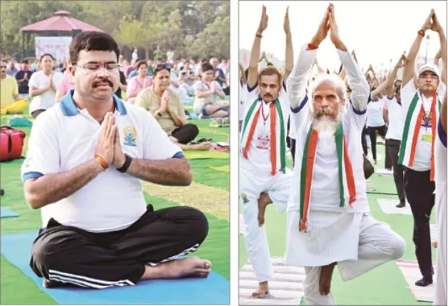 ଯୋଗ ମୁଦ୍ରାରେ ଦୁଇ ଓଡ଼ିଆ କେନ୍ଦ୍ର ମନ୍ତ୍ରୀ