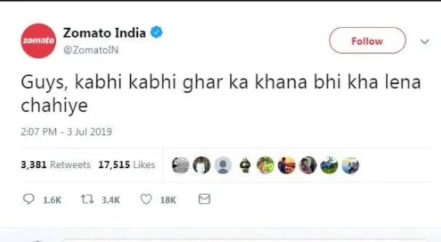 ‘କେବେ କେବେ ଘର ଖାଦ୍ୟ ମଧ୍ୟ ଖାଇବା ଦରକାର’, ଜାଣନ୍ତୁ କ’ଣ ପାଇଁ ଏଭଳି ଟୁଇଟ୍‌ କଲା ଜୋମାଟୋ