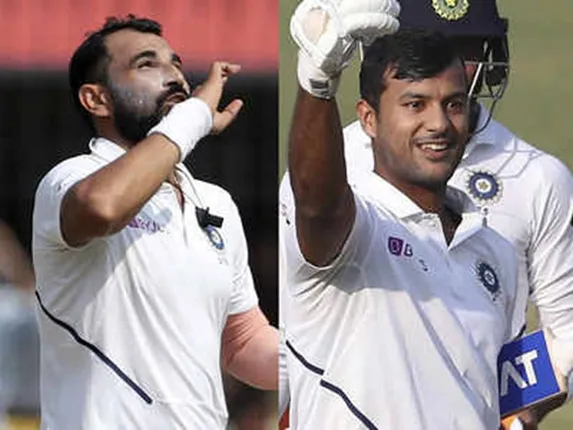 ଟେଷ୍ଟ କ୍ୟାରିୟରରେ ସର୍ବଶ୍ରେଷ୍ଠ ର‍୍ୟାଙ୍କିଙ୍ଗ ହାସଲ କଲେ ଦ୍ରୁତ ବୋଲର ମହମ୍ମଦ ସାମି ଓ ମୟଙ୍କ ଅଗ୍ରଓ୍ଵାଲ୍‌