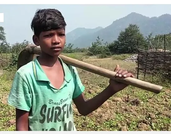 ପରିବାରର ପ୍ରତିପୋଷଣ ପାଇଁ ସ୍କୁଲ ଛାଡ଼ିଲେ ଆଦିବାସୀ ପୁଅ କିଶୋର, ଧରିଲେ ହାତରେ କୋଦାଳ,ଟାଙ୍ଗିଆ