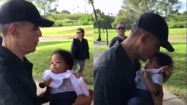 ୩ ବର୍ଷର କୌତୂକିଆ ଶିଶୁକୁ ନିଜ କୋଳକୁ ନେଇ ଗେହ୍ଲା କଲେ ଓବାମା, ଭାଇରାଲ୍‌ ହେଲା ଭିଡିଓ