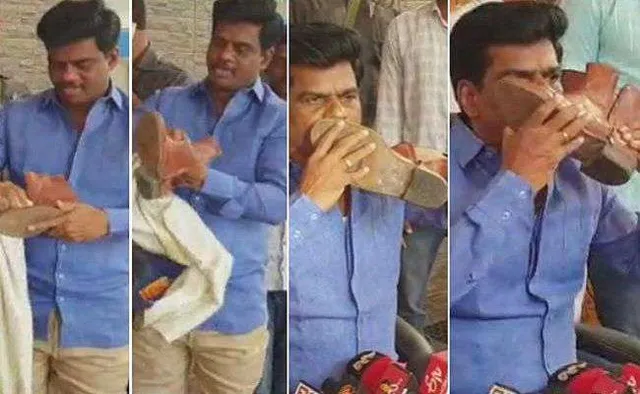 ସାମ୍ବାଦିକ ସମ୍ମିଳନୀ କରି ସହିଦ୍‌ ପୁଲିସକର୍ମୀଙ୍କ ଜୋତା ସଫା କରିବା ସହ ଚୁମ୍ବନ ଦେଲେ ସାଂସଦ, ଭାଇରାଲ୍‌ ହେଉଛି ଭିଡିଓ