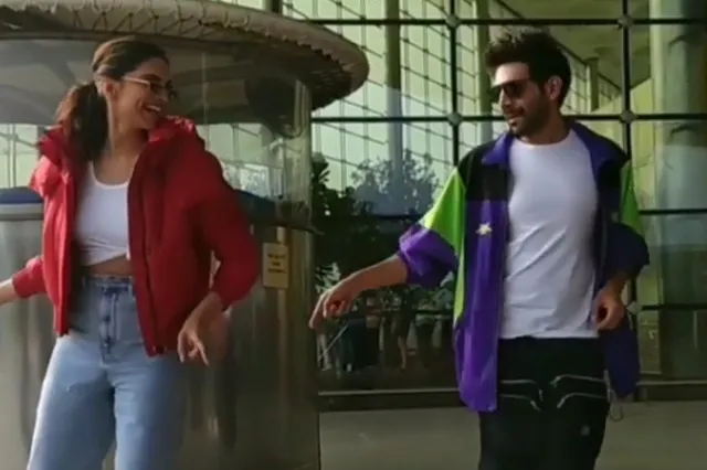 ବିମାନବନ୍ଦରରେ ଦୀପିକ‌ାକୁ ଧିମେ ଧିମେ ଗୀତରେ ନାଚିବା ଶିଖାଇଲେ କାର୍ତ୍ତିକ, ଭାଇରାଲ ହେଲା ଭିଡିଓ