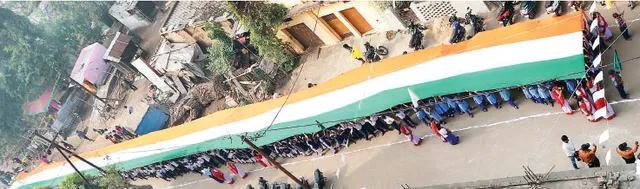 ସାଧାରଣତନ୍ତ୍ର ଦିବସ ଅବସରରେ ଶୋଭାଯାତ୍ରାରେ ୧୫୦ ମିଟର ତ୍ରିରଙ୍ଗା