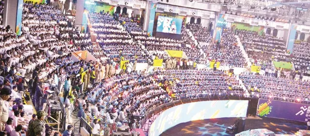 ଜବାହରଲାଲ୍ ନେହରୁ ଇନ୍‌ଡୋର ଷ୍ଟାଡିୟମରୁ ଖେଲୋ ଇଣ୍ଡିଆ ବିଶ୍ବବିଦ୍ୟାଳୟ କ୍ରୀଡ଼ାର ଶୁଭାରମ୍ଭ : ଖେଲେଙ୍ଗେ ସାନ୍‌ ସେ...ଜିତେଙ୍ଗେ ସାନ୍‌ ସେ....