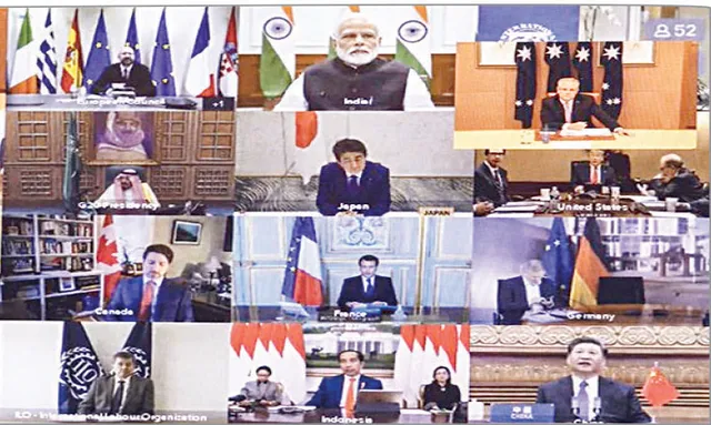 କରୋନା ମୁକାବିଲା ପାଇଁ ଜି-୨୦ ସମ୍ମିଳନୀ: ବୈଶ୍ବିକ ରଣନୀତି ଉପରେ ଗୁରୁତ୍ବ, ପ୍ରଧାନମନ୍ତ୍ରୀ ମୋଦୀ ଭିଡିଓ କନ୍‌ଫରେନ୍ସିଂରେ ଭାଗନେଲେ