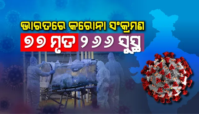 ଭାରତରେ କରୋନାଭାଇରସ୍ ସଂକ୍ରମଣ : ୩୩୭୪ ଆକ୍ରାନ୍ତ, ୨୬୬ ସୁସ୍ଥ ଓ ୭୭ ମୃତ