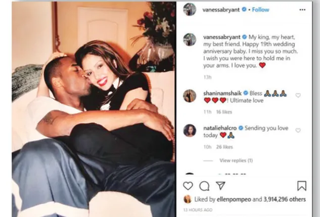 ବିବାହ ବାର୍ଷିକୀରେ ବ୍ରିୟାନ୍ତଙ୍କୁ ମନେ ପକାଇଲେ ଭେନେଶା