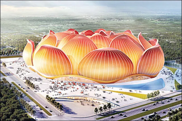 ଚୀନରେ ନିର୍ମାଣ ଚାଲିଛି ‘ପଦ୍ମଫୁଲ’ ଷ୍ଟାଡିୟମ୍