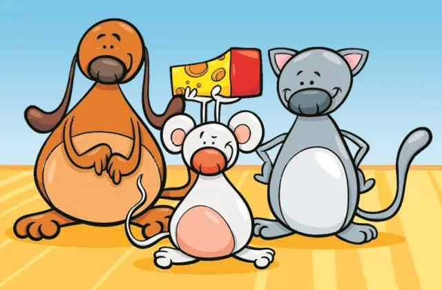 କୁକୁର, ବିରାଡ଼ି ଓ ମୂଷା