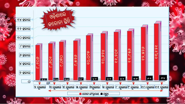 ରାଜ୍ୟରେ ଆକ୍ରାନ୍ତ ସଂଖ୍ୟା ୧୩ ହଜାର ଟପିଲା