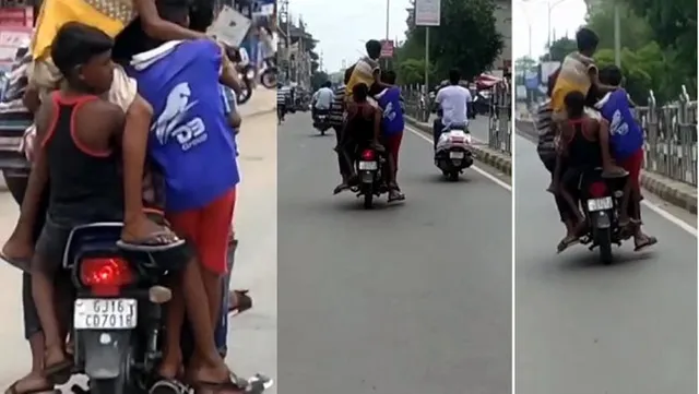 କରୋନା ସଂକ୍ରମଣ ସମୟରେ ଦେଖନ୍ତୁ କିପରି ଜଣେ ବ୍ୟକ୍ତି ଗୋଟିଏ ବାଇକ୍‌ରେ ୫ଜଣ ପିଲାଙ୍କୁ ଧରି ଯାତ୍ରା କରୁଛନ୍ତି