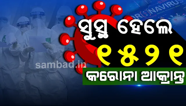 ଆଜି ସୁସ୍ଥ ହେଲେ ୧୫୨୧ ଜଣ, ରାଜ୍ୟରେ ସୁସ୍ଥଙ୍କ ସଂଖ୍ୟା ହେଲା ୪୦,୭୨୬
