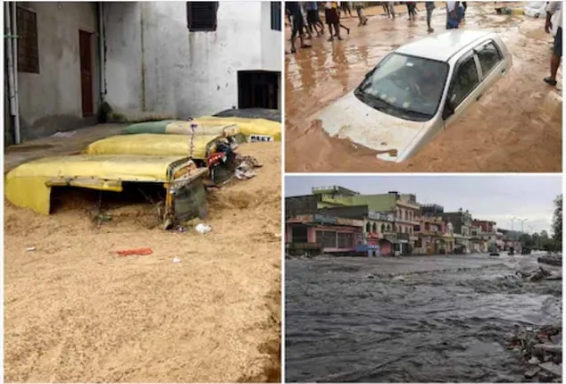 ଦେଖନ୍ତୁ କିଭଳି ଭୀଷଣ ବର୍ଷା ପରେ ମାଟି ତଳେ ପୋତି ହୋଇଯାଇଛି କାର୍‌ ଓ ଅଟୋ