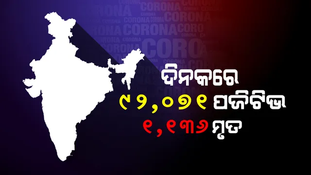 ୨୪ଘଣ୍ଟା‌ରେ ୯୨,୦୭୧ କରୋନା ଆକ୍ରାନ୍ତ ଚିହ୍ନଟ, ୧୧୩୬ ମୃତ