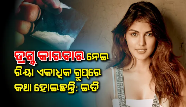 ଡ୍ରଗ୍ସ କାରବାର ନେଇ ରିୟା ଏକାଧିକ ହ୍ବାଟ୍‌ସଆପ୍‌ ଗ୍ରୁପ୍‌ରେ କଥା ହୋଇଛନ୍ତି : ଇଡି