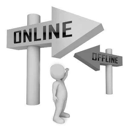 ଅନ୍‌ ଲାଇନ୍‌, ଅଫ୍‌ ଲାଇନ୍‌