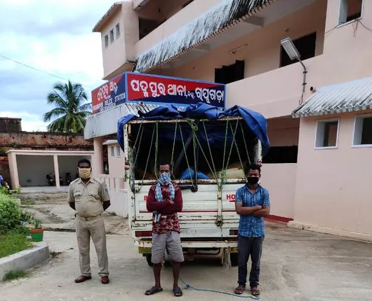 ବେଆଇନ୍ ଭାବରେ ଚାଲଣ ବେଳେ୨୫ କୁଇଣ୍ଟାଲ୍ ମହୁଲ ଜବତ, ୨ ଗିରଫ