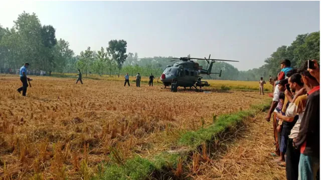 ଯାନ୍ତ୍ରିକ ତ୍ରୁଟି ଦେଖାଦେବା ପରେ ଖୋଲା ପଡ଼ିଆରେ ବାୟୁସେନାର ହେଲିକପ୍ଟର କଲା ସତର୍କତାମୂଳକ ଅବତରଣ