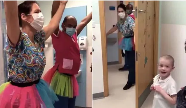 କର୍କଟ ପୀଡିତା ଶିଶୁକୁ ହସାଇବାକୁ ଡାକ୍ତର କଲେ ଜବରଦସ୍ତ ନୃତ୍ୟ