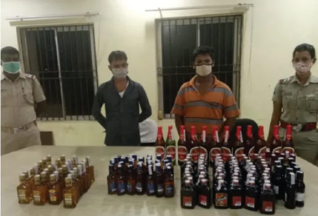 ୫୦ ହଜାର ଟଙ୍କାର ବିଦେଶୀ ମଦ ଜବତ, ଦୁଇ ଗିରଫ