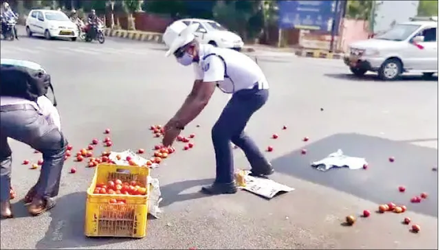 ଟମାଟୋ ପାଇଁ ଅଟକିଲା ଟ୍ରାଫିକ: ଭିଡିଓ ଭାଇରାଲ୍, କନଷ୍ଟେବଳଙ୍କୁ ପ୍ରଶଂସା