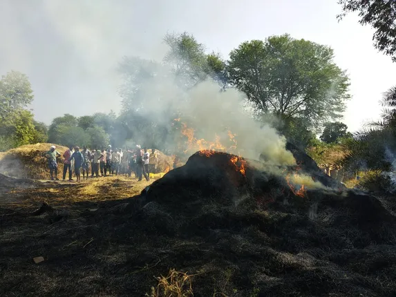 ଖଡ଼ିଆଳ : ବିଦ୍ୟୁତ ତାର ଛିଣ୍ଡି ଧାନଖରି ଜଳିଗଲା