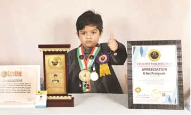 ବିଶ୍ୱ ରେକର୍ଡ ବୁକ୍‌ରେ ୩ ବର୍ଷର ଶିଶୁ, ୪ଟି ଭାଷାରେ ୩୬ଟି ରାଇମ୍‌ସ ଗାଇ ପାରୁଛନ୍ତି କେ. ସାଇ ପ୍ରତ୍ୟୁଷ