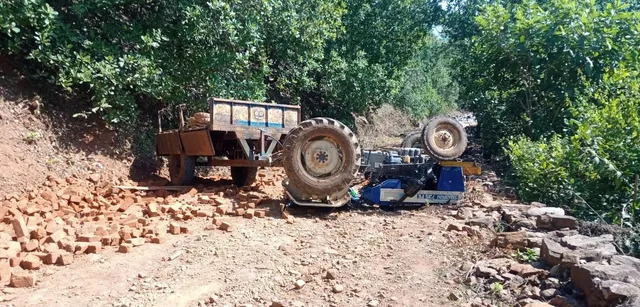 ଓଲଟି ପଡ଼ିଲା ଇଟା ବୋଝେଇ ଟ୍ରାକ୍ଟର : ଜଣେ ମୃତ,  ୩ ଗୁରୁତର ଓ ୭ ଆହତ