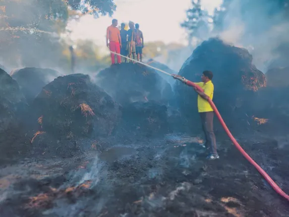 ଜଳିଗଲା ୩୦ ଗୋଟି ଧାନ ଗଦା, ପ୍ରଭାବିତ ହେଲେ ୧୪ ଚାଷୀ